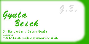 gyula beich business card